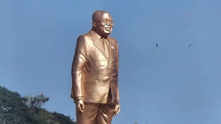 Akufo-Addo unveils statue honouring himself at Effia-Nkwanta Hospital